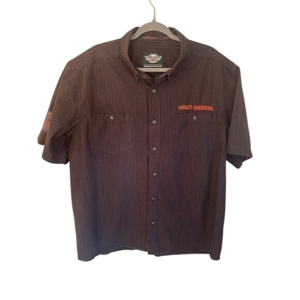 Harley Davidson Mens Short Sleeve Button Up Shirt  Logo Genuine Motorclothes